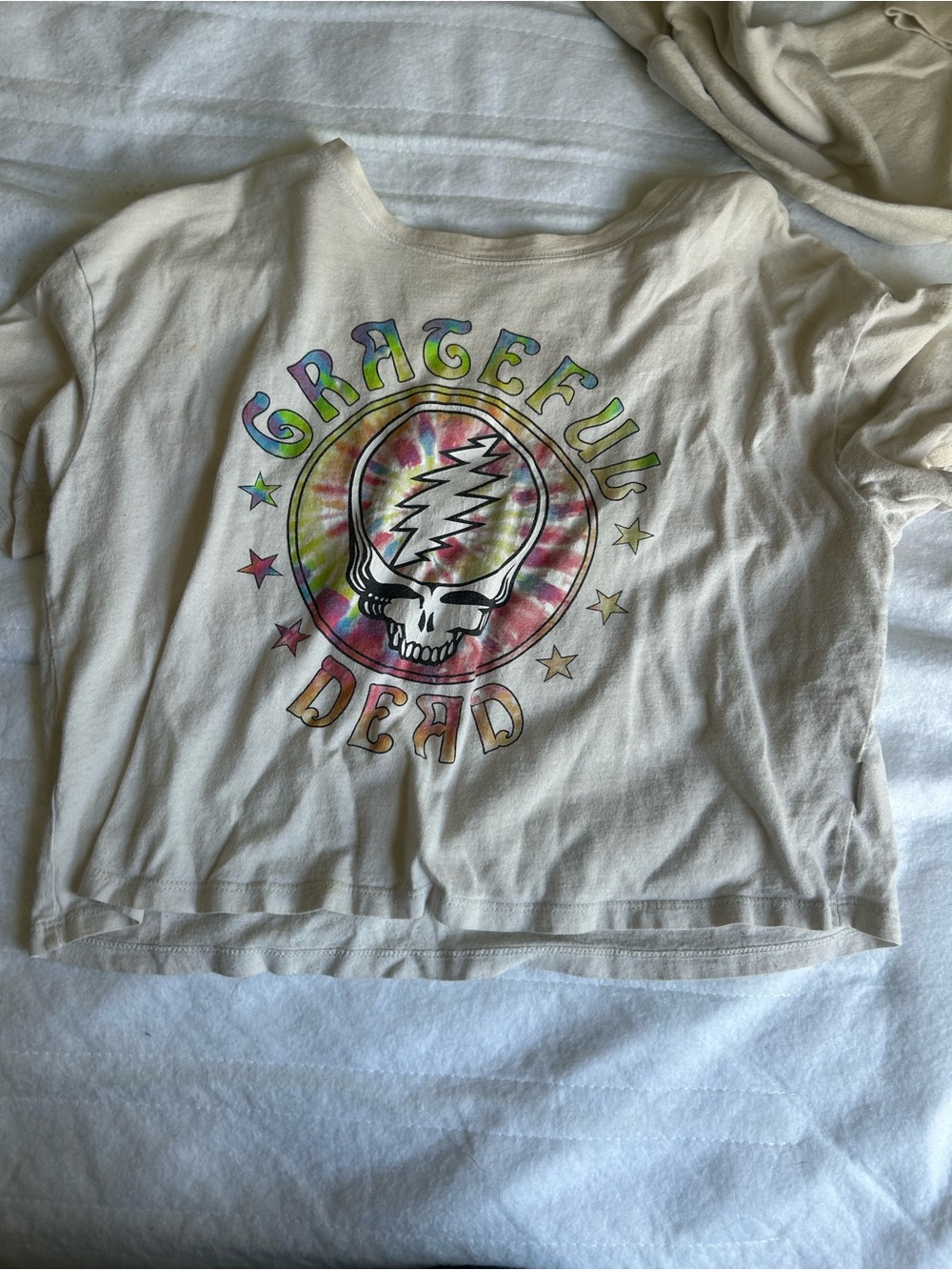 Old Navy Kids Cream Tie-Dye Grateful Dead Skull Tee
